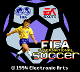 FIFA International Soccer title screen for Sega Game Gear